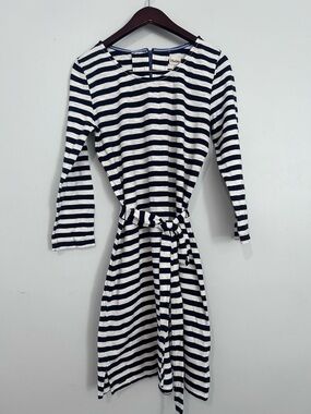 Hatley Navy and White Striped long Sleeve Dress M